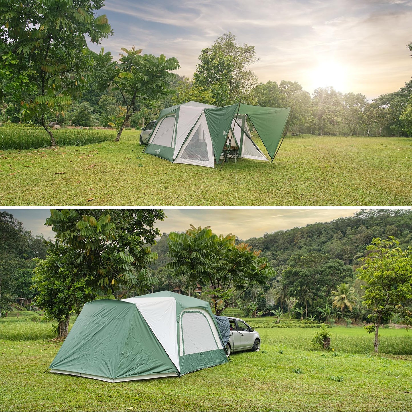 GEERTOP Large Instant SUV Tent for Camping 6 Person Car Tailgate Tent Attachment to SUV with 6' x 7' Screen Room Vestibule Awning Porch
