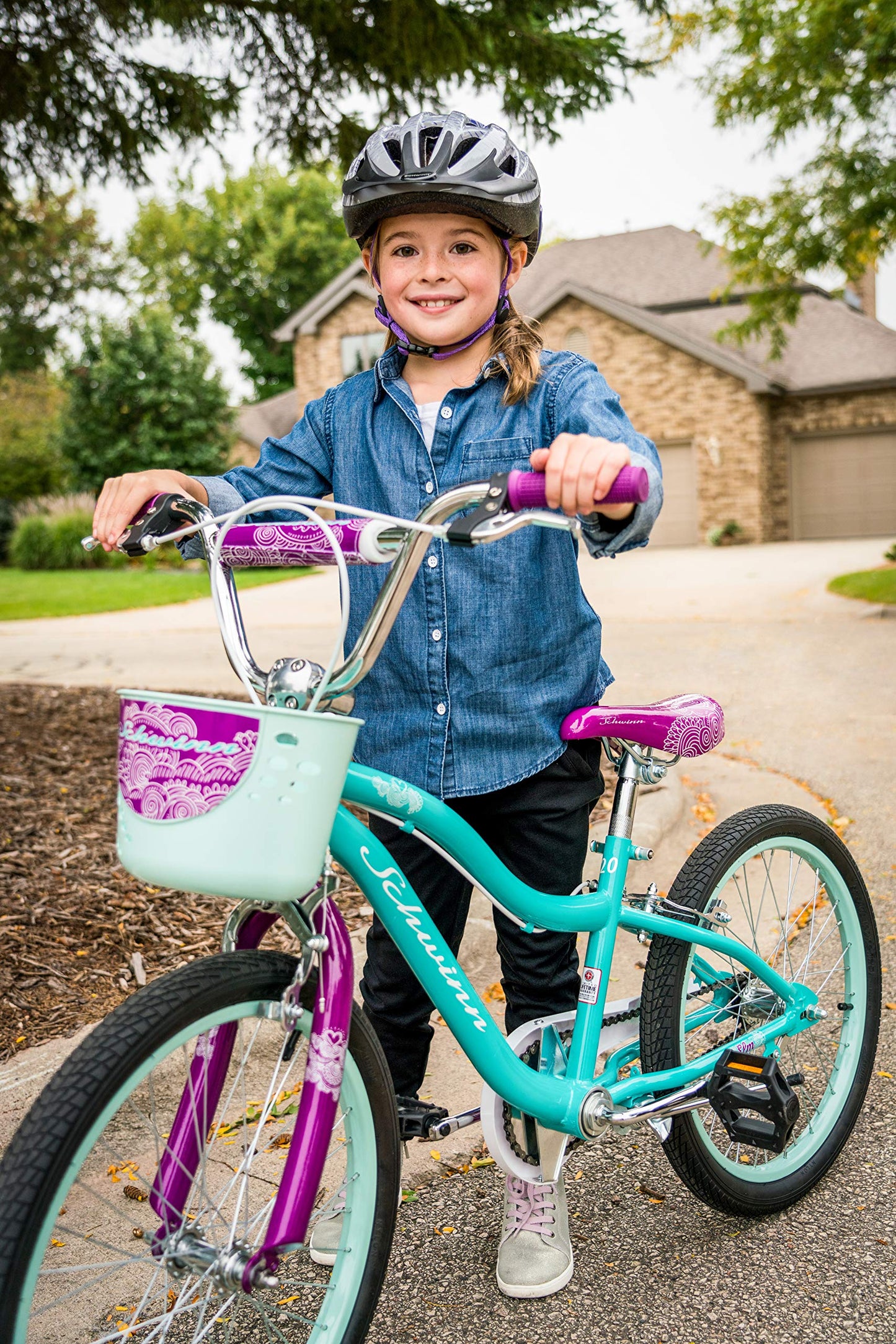 Schwinn Elm Bike, 20 Inch Bike for Kids Ages 7-13, SmartStart Ergonomic Design for Kids, Adjustable Seat Grows with your Child, Rear Coaster Brake & Front and Rear Hand Brakes, Training Bicycle