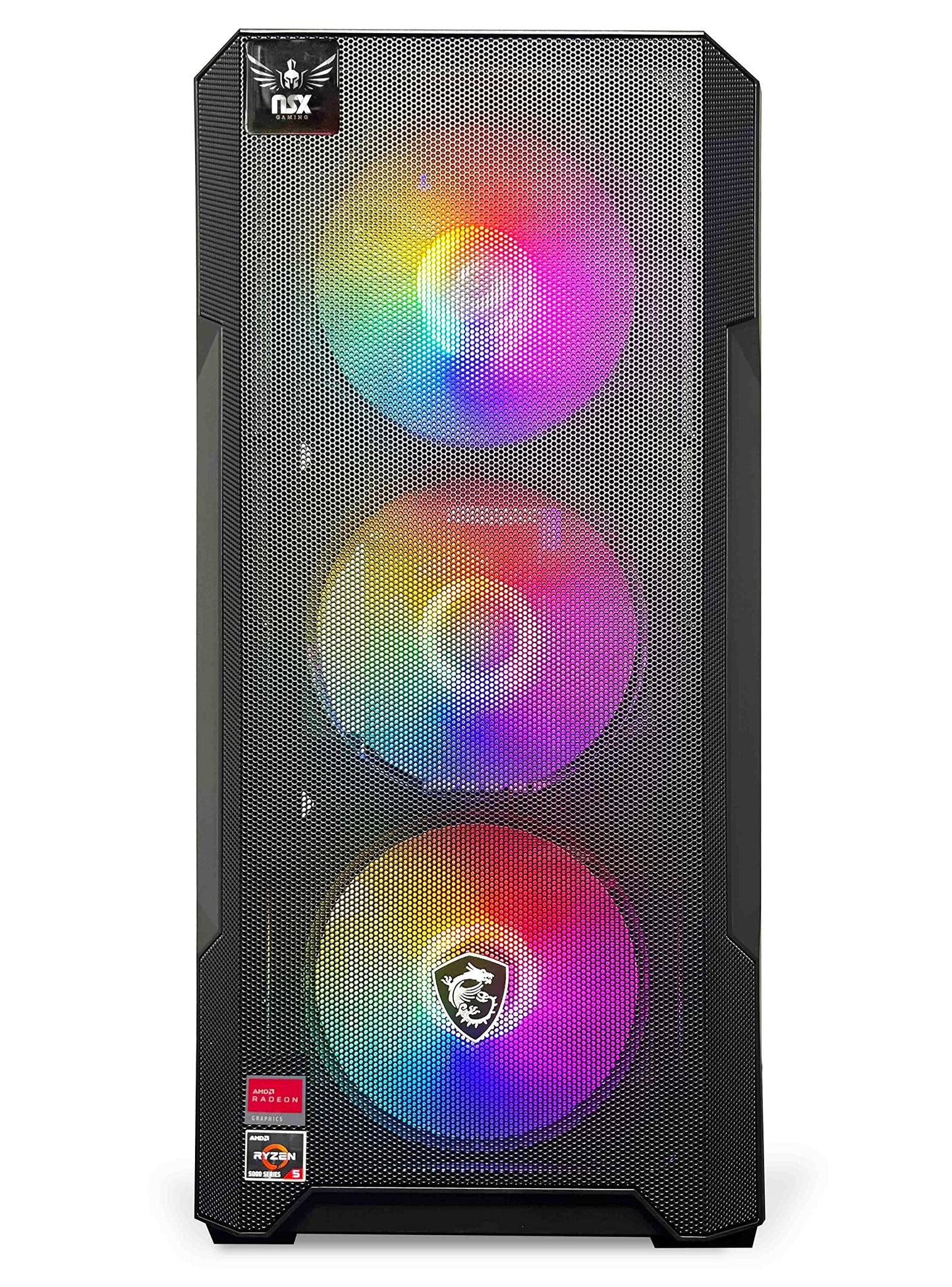 NSXGAMING Nova Desktop Gaming Computer (AMD Ryzen 5 5600G, 16GB 2 * 8 GB DDR4 3600, 512Gb M2 NVME SSD, RGB Fans, W11 64-bit Ready, Wify Ready, Mouse and Keyboard)