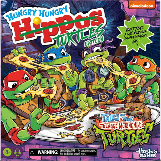 Hungry Hungry Hippos: Teenage Mutant Ninja Turtles Edition Game | Ages 4 and Up | 2 to 4 Players | Kids Board Games | Gifts for Preschoolers (Amazon Exclusive)