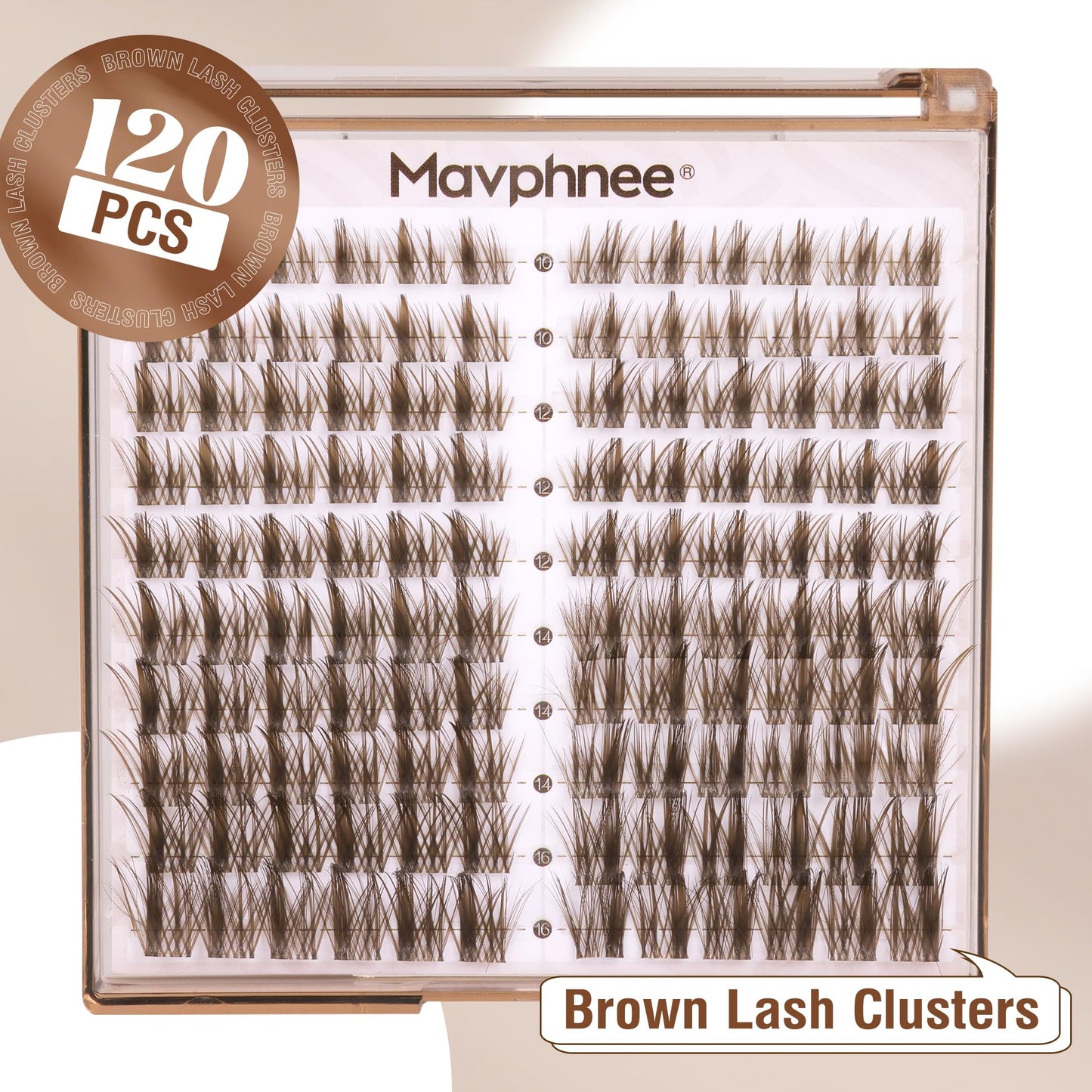 Brown Lash Clusters Wispy Eyelash Extensions Dark Brown Lash Extensions 10-16MM DIY at Home CC Curl Eyelash Clusters Natural Spiky Lash Individuals 120 Pcs Cluster Lash Pack by Mavphnee