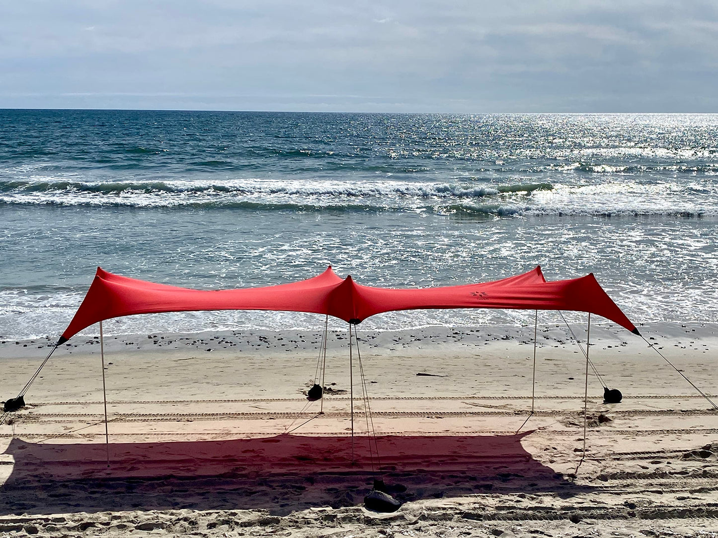 Neso Party Tent, 8 Ft Height, 11X22 Ft, 23 Pounds, Canopy Event Tent for On and Off The Beach (Lehua Red)