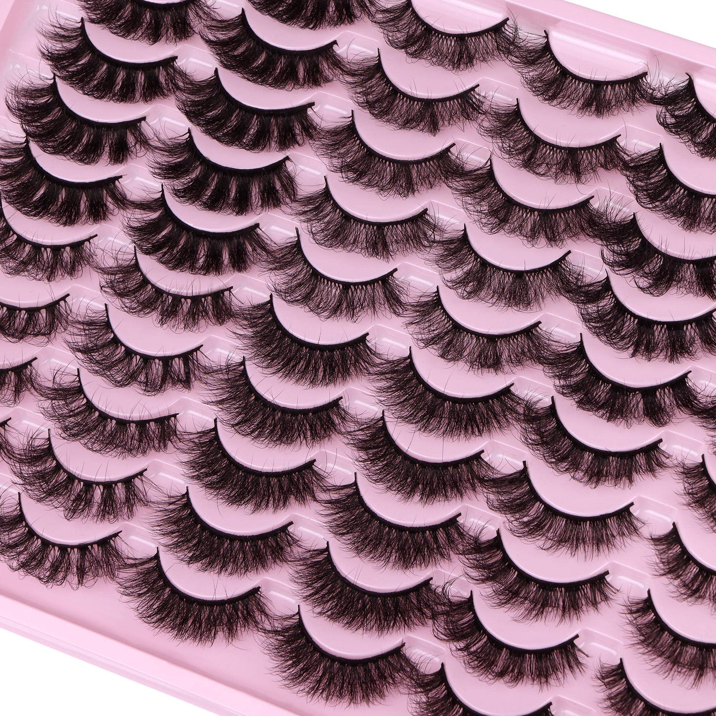 ALPHONSE Mink Lashes Fluffy Wispy 20 MM Eyelashes 8D High Volume Dramatic False Lashes Pack Long Thick Fake Eyelash 30 Pairs Multipack