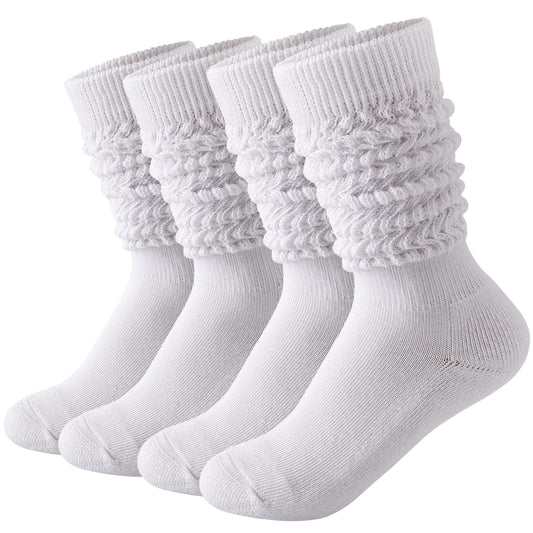 Amcdrms Slouch Socks for Women, Soft Scrunch Socks for Girls and Student, Fall Winter Slouchy Socks Knee Highs 2 Pairs Pack