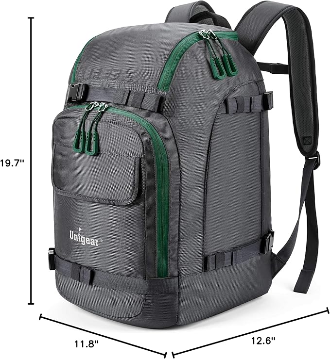 Unigear Ski Boot Bag Backpack for Helmet 50L/70L, Goggles, Gloves, Skis, Snowboard & Accessories (Gray)