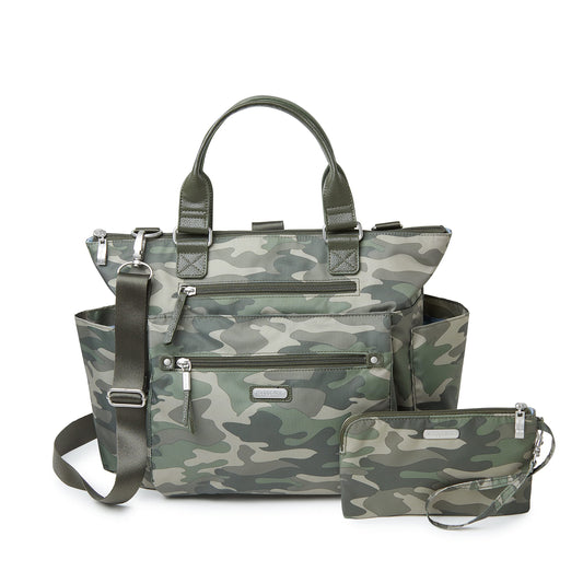 Baggallini womens 3-in-1 Convertible Backpack with RFID phone wristlet, Olive Camo, One Size US