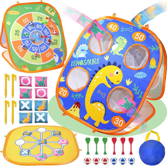 Bean Bag Toss Game Toy, Outdoor Toys for Toddlers 3 4 5, Family Party Supplies for Kids, Outside Lawn Party Carnival Games, Activities Toy Gifts for Boys Girls Age 3 4 5 6