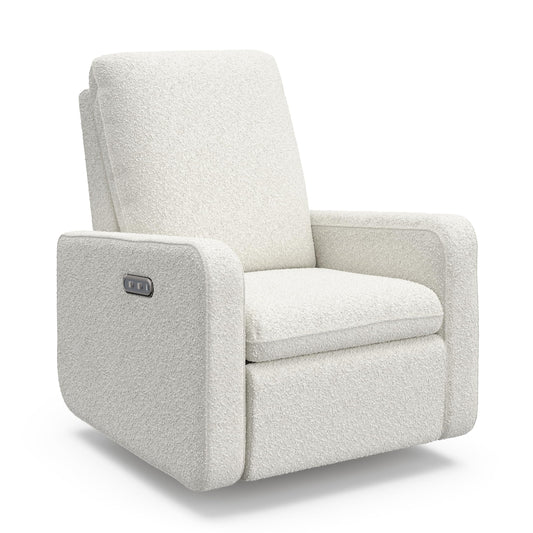 Graco Teddi Power Recliner Swivel Glider (Ivory Boucle) – Electronic Power Recline, USB-A & USB-C Charger, Premium Cushioning & Comfort