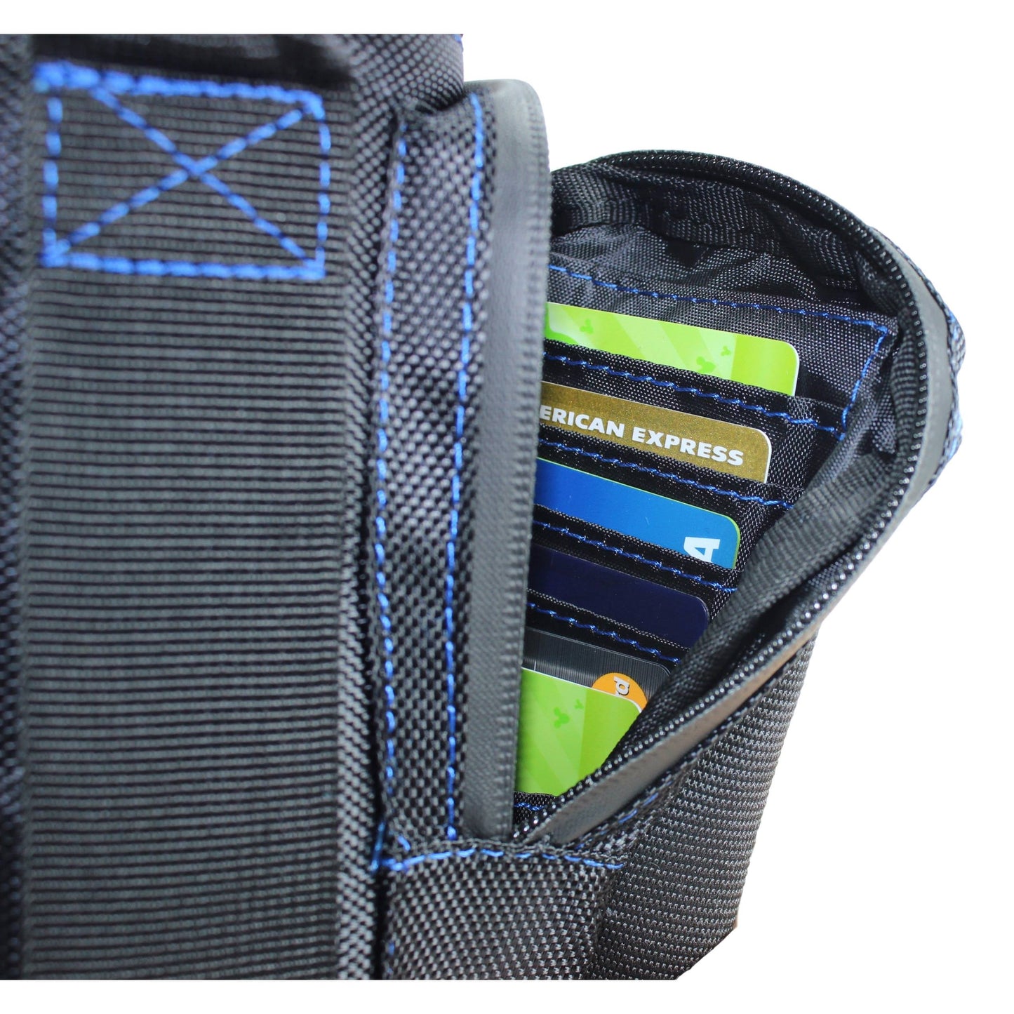 Arca Gear 32 oz Hydro Carrier - Insulated Water Bottle Sling w/Carry Handle, Shoulder Strap, Wallet and Two Pouches - The Perfect Flask Accessory - Deep Blue