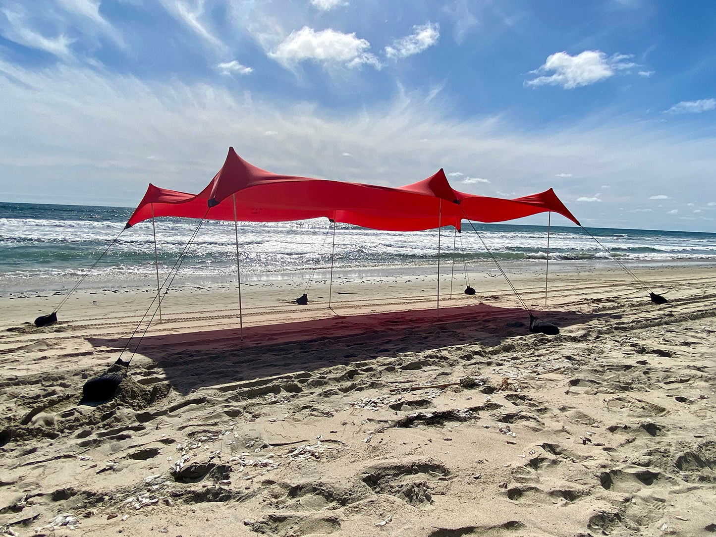 Neso Party Tent, 8 Ft Height, 11X22 Ft, 23 Pounds, Canopy Event Tent for On and Off The Beach (Lehua Red)