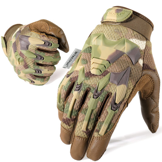 WTACTFUL Touch Screen Gloves for Men Airsoft Paintball Riding Driving Hunting Hiking Motorbike Mountain Bike MTB Work Outdoor Full Finger Gloves Camo S