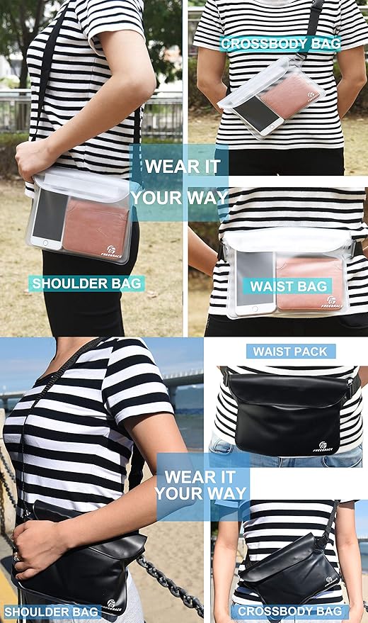 Waterproof Pouches with Waist Strap / Pouch Case Bundle Set- Keep Your Phone & Valuables Dry and Safe - Waterproof Dry Bags for Boating Swimming Snorkeling Kayaking Beach Water Parks Pool