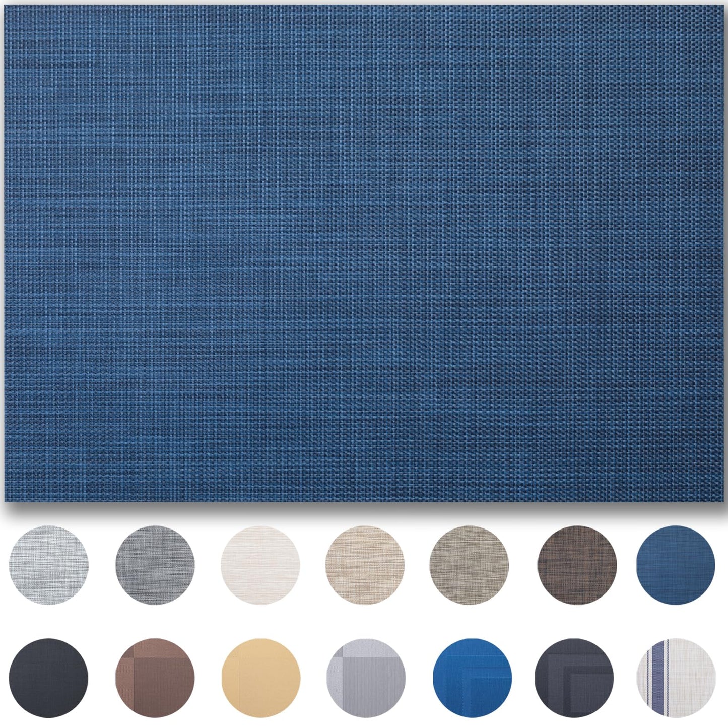 Placemats Set of 4 - Easy Clean Woven Vinyl Placemats for Dining Table, Indoor/Outdoor Place Mats, Washable PVC Table Mats（Caramel）