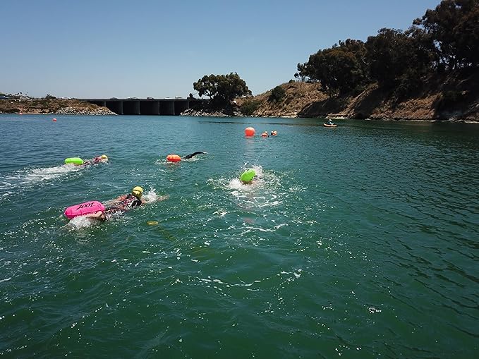 Zoot Ultra Swim Safety Buoy & Dry Bag, High-Visibility Open-Water Safety Floatation Device with Storage for Long-Distance Swimming Training Sessions (15L) - Neon Pink - 15L