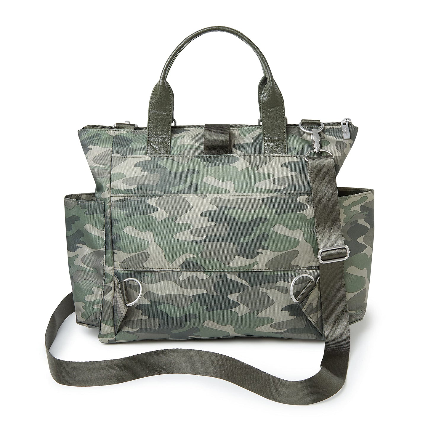 Baggallini womens 3-in-1 Convertible Backpack with RFID phone wristlet, Olive Camo, One Size US