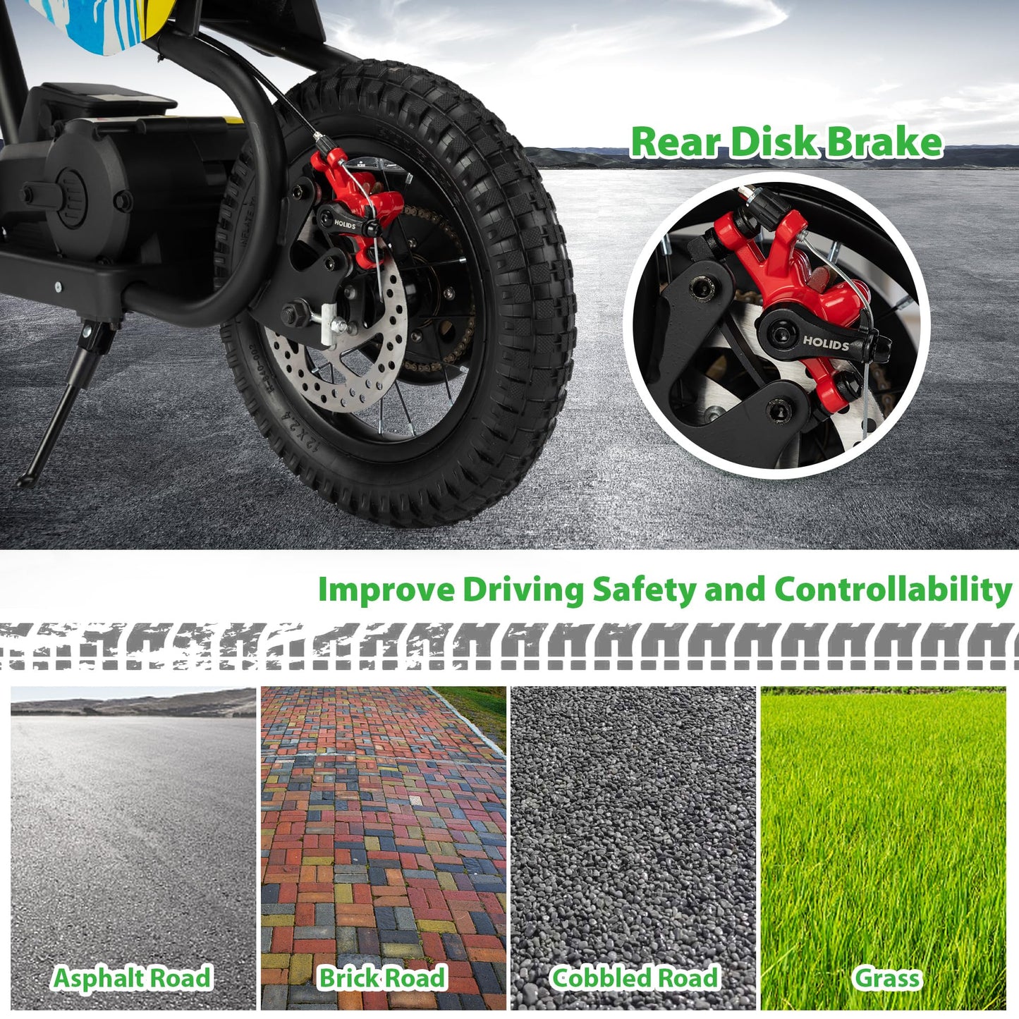 TOBBI Kids Dirt Bike 24V Electric Toddler Motorcycle w/3-Speed Modes, Max Weight 143LBS, Up to 13MPH Off-Road Motor Bike for Children with Dual Brakes, LED Power Display