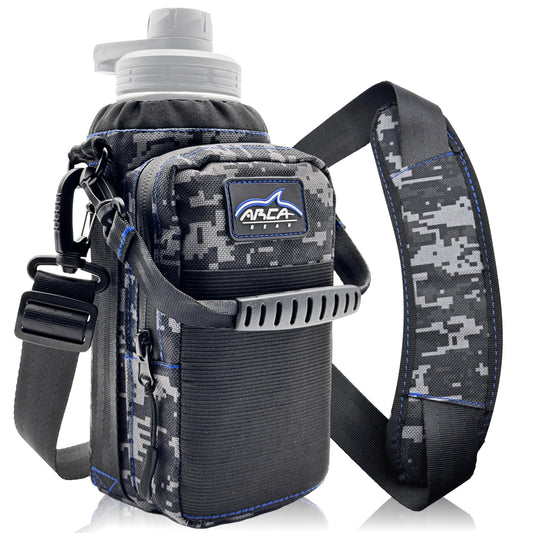 Arca Gear 32 oz Hydro Carrier - Insulated Water Bottle Sling w/Carry Handle, Shoulder Strap, Wallet and Two Pouches - The Perfect Flask Accessory (Digital Camo)
