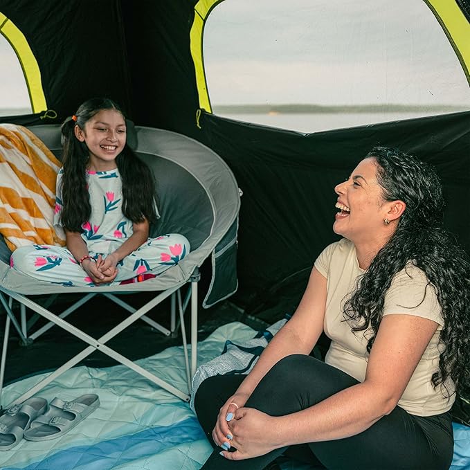 CORE Blackout Instant Cabin Tent | Large Family Pop Up Dark Room Tent with Easy Camp Setup | Included Storage Pockets for Outdoor Camping Accessories