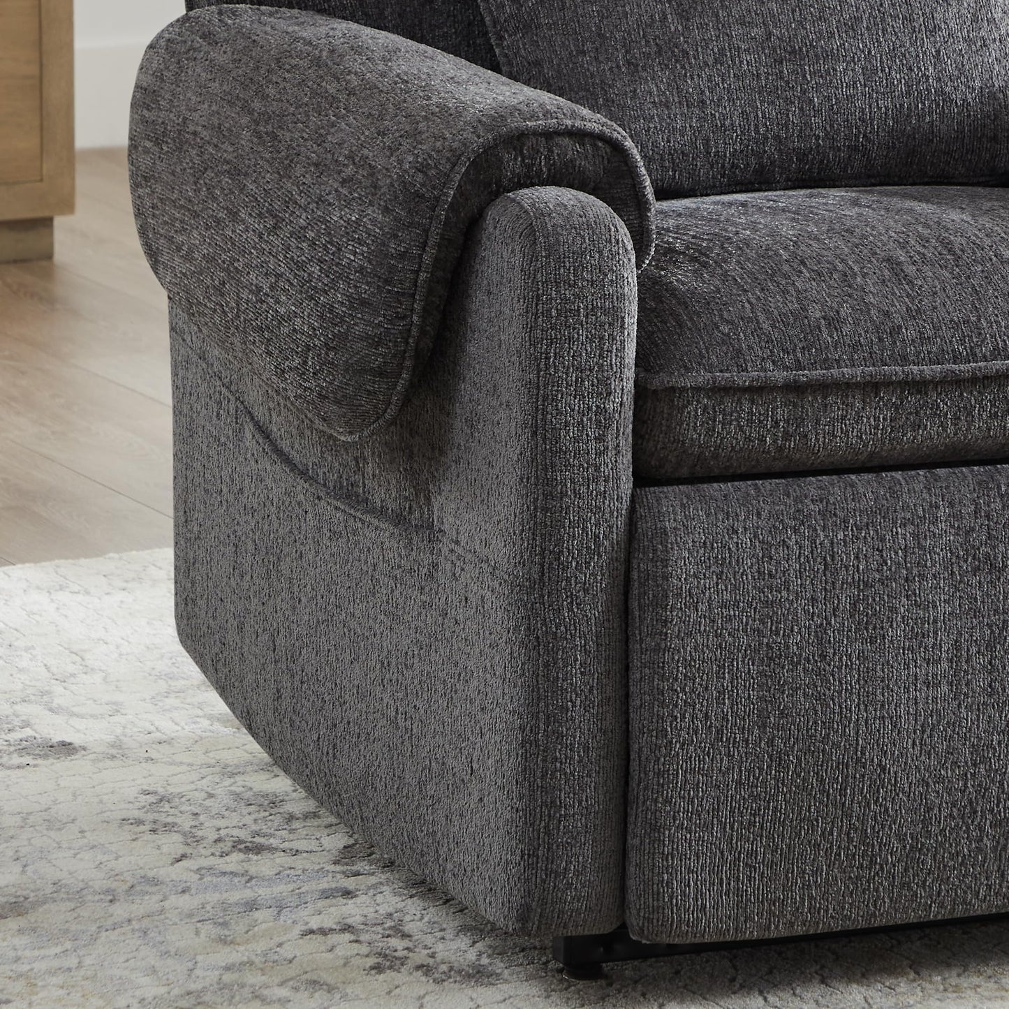 Watson & Whitely Lift Chair Recliner for Elderly with Heat & Massage, Lay Flat Electric Power Recliners with Dual Motor Infinite Position Side Pockets, Fabric, Grey
