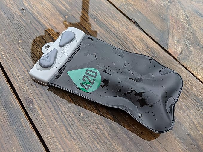 Aquapac Waterproof Phone Case - Black Plastic or Rubber Case for Cellular Phone - Waterproof Case for Music Theme - Whanganui Model