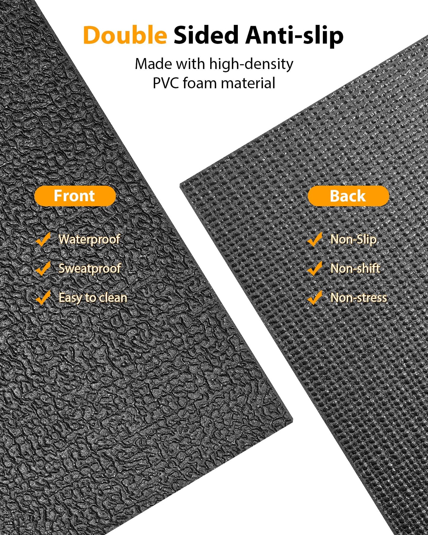 Rellfit Foldable Rubber Treadmill Mat - Exercise Bike Mat with Waterproof Non-Slip Shock Absorption, Exercise Equipment Mat to Protect Floor for Home Gym Workout