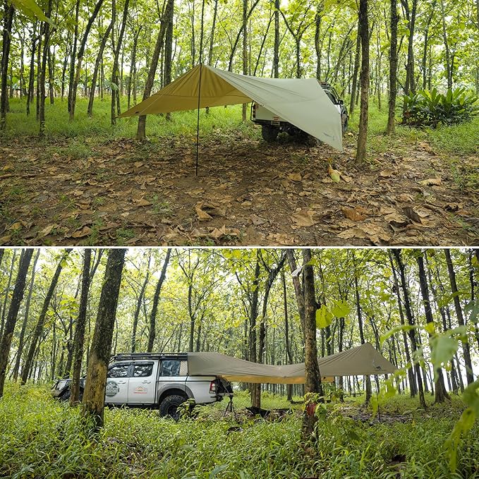 GEERTOP Large Car Awning Camping Tarp SUV Tailgate Truck Canopy Sun Shade Waterproof Outdoor Rear Vehicle Awning Shelter for Van, MPV, Campers