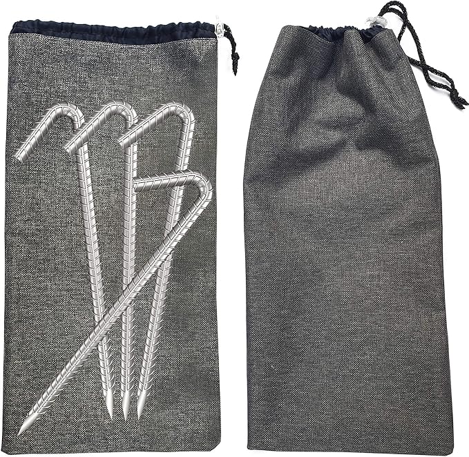 Bag Camping Tent Stakes Heavy Duty Grey Nylon Sack Waterproof Pocket Ditty Camp Accesorries Storage Peg Bag