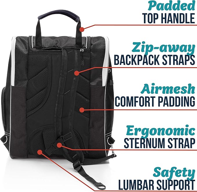 Athletico Ski Boot Bag – Skiing and Snowboarding Travel Luggage – Stores Gear Including Jacket, Helmet, Goggles, Gloves & Accessories – Venting and Grommets for Snow Drainage