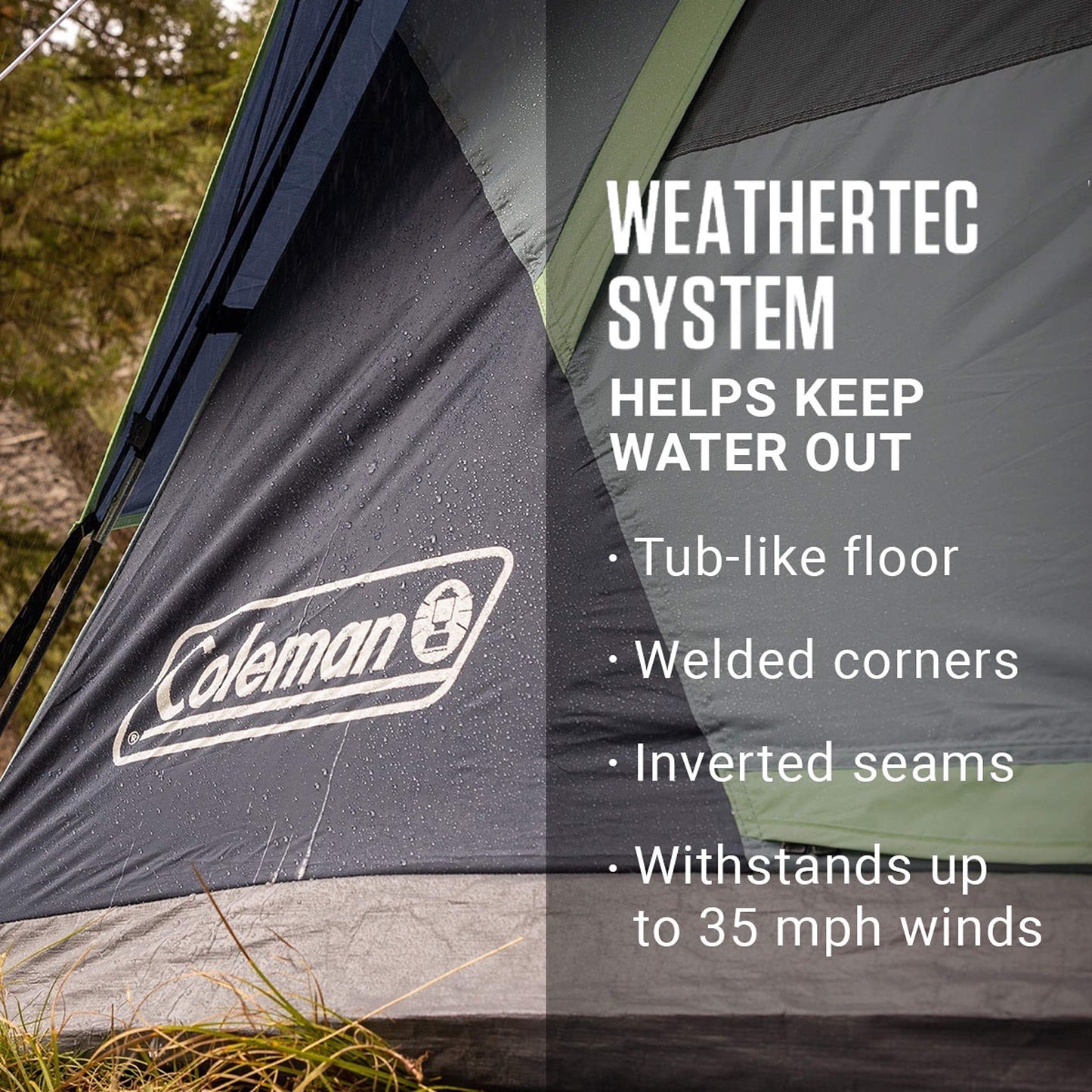 Coleman Skydome Tent with 5 Minute Setup, 4-Person Weatherproof Tent with Rainfly & Carry Bag, 20% More Headroom Than Traditional Canopies