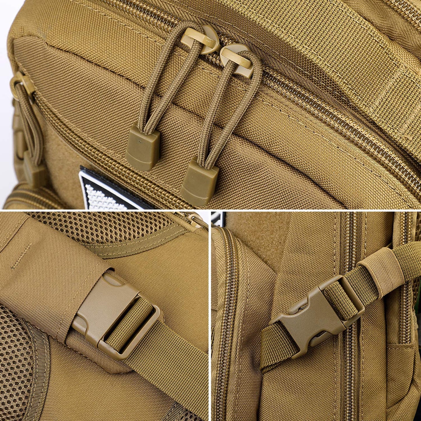 G4Free EDC Bag Tactical Sling Bag Backpack Molle Chest Shoulder Assault Pack Rectangular Outdoor Daypack(Khaki)