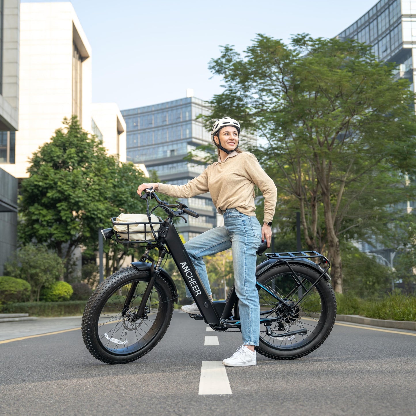 ANCHEER 26" Electric Bike for Adults, 1000W Peak Electric Bike 28MPH 60 Miles Range, 48V 15Ah Built-in Battery - 3A Fast Charging, Fat Tire Electric Bike Off-Road for Women/Men, UL-Certified 7 Speed