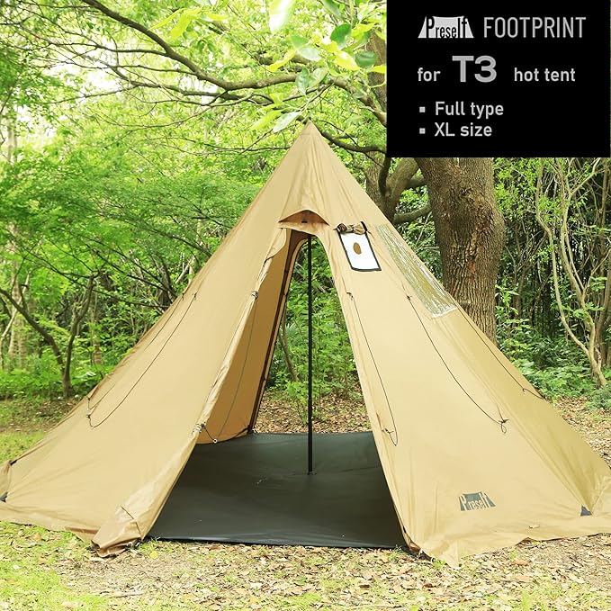 Preself Full Footprint for Tipi Hot Tent T3 XL, Ground Sheet Mat, Tent Floor, Waterproof Camping Tarp