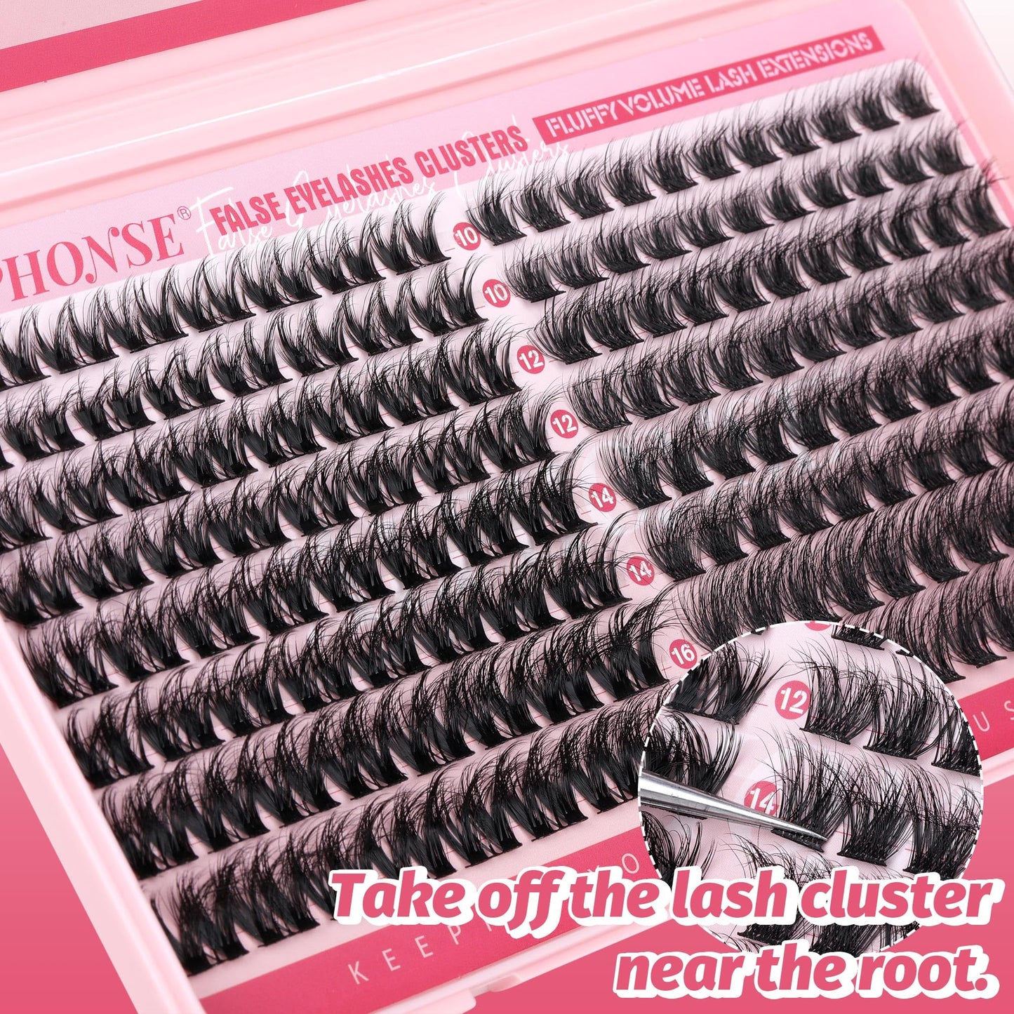 ALPHONSE Lash Clusters 2 Styles Cluster Eyelash Extensions Fluffy 10-16mm Individual Lashes Clusters Wispy DIY Lash Extensions for Beginners at Home Pestañas Pelo a Pelo
