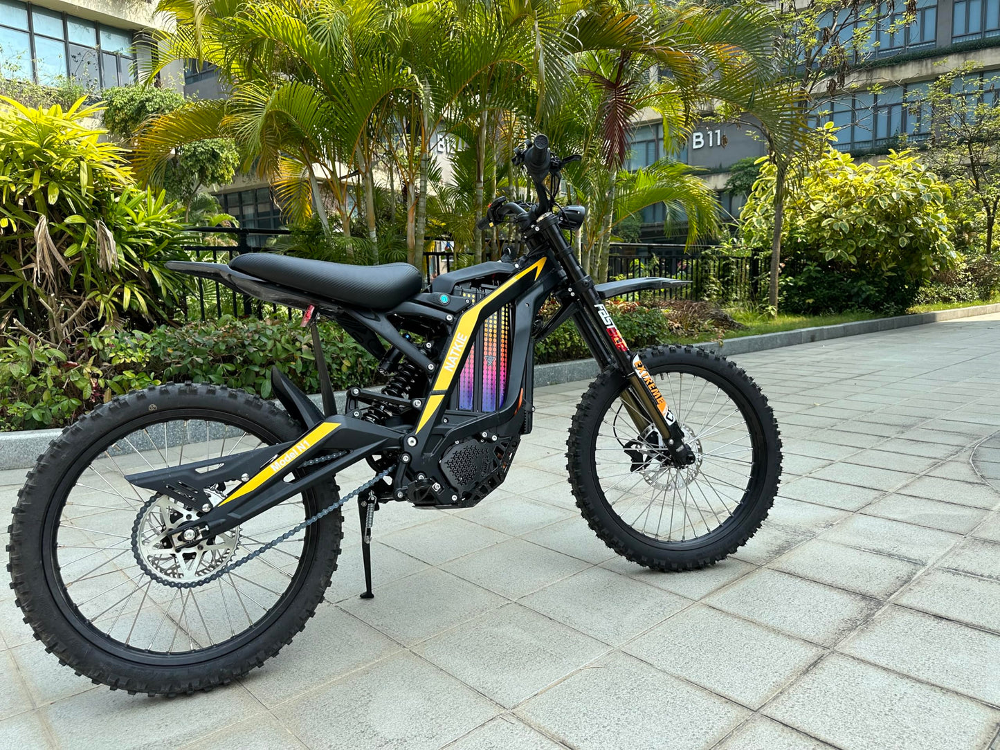 natkie Electric Motorcycle Bike for Adults, Electric Dirt Bike 8000W(Peak) Mid-Mounted Motor 72V/30AH Removable Battery, Top Speed 50MPH/75Miles Off Road Electric Mountain Bike, Dual LED Headlight