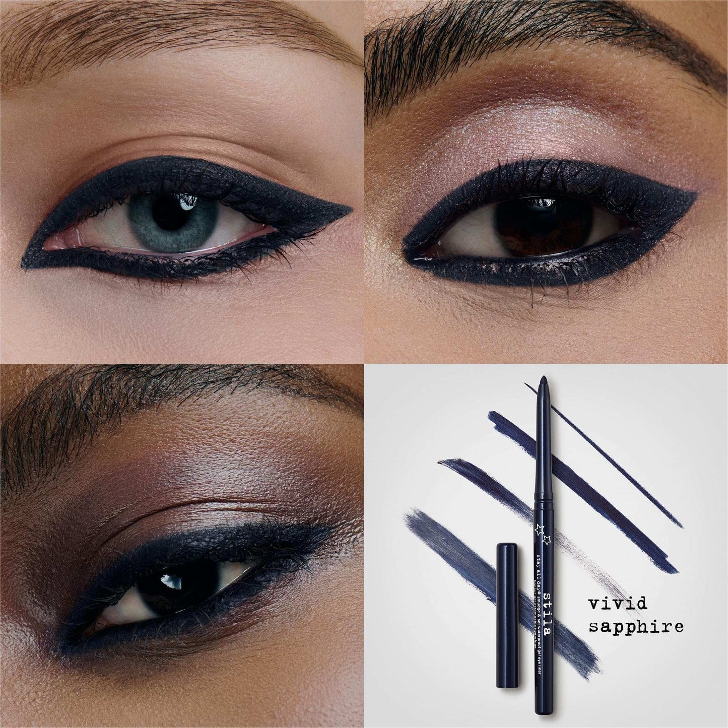 stila Stay All Day Smudge & Set Waterproof Gel Eye Liner | Waterline-Safe, Long-Lasting Color Wear, Smooth Glide Eyeliner Pencil or Eyeshadow Vivid Sapphire