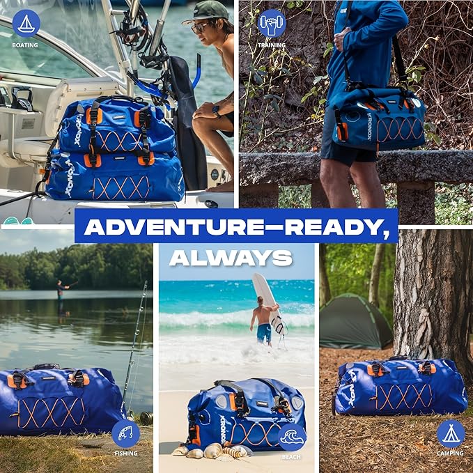 KRONOX Waterproof Duffel Bag - Large Heavy-Duty Drybag for Boating, Camping and Travel