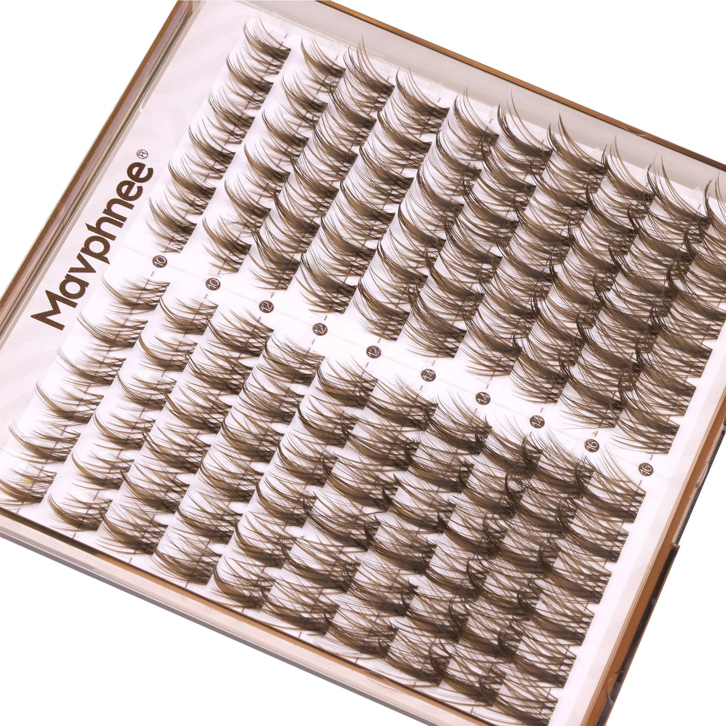 Brown Lash Clusters Wispy Eyelash Extensions Dark Brown Lash Extensions 10-16MM DIY at Home CC Curl Eyelash Clusters Natural Spiky Lash Individuals 120 Pcs Cluster Lash Pack by Mavphnee