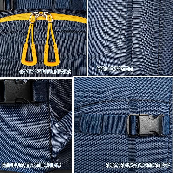 Unigear Ski Boot Bag, 70L Ski Boot Travel Backpack for Ski Helmet, Goggles, Gloves, Skis, Snowboard & Accessories（Blue）