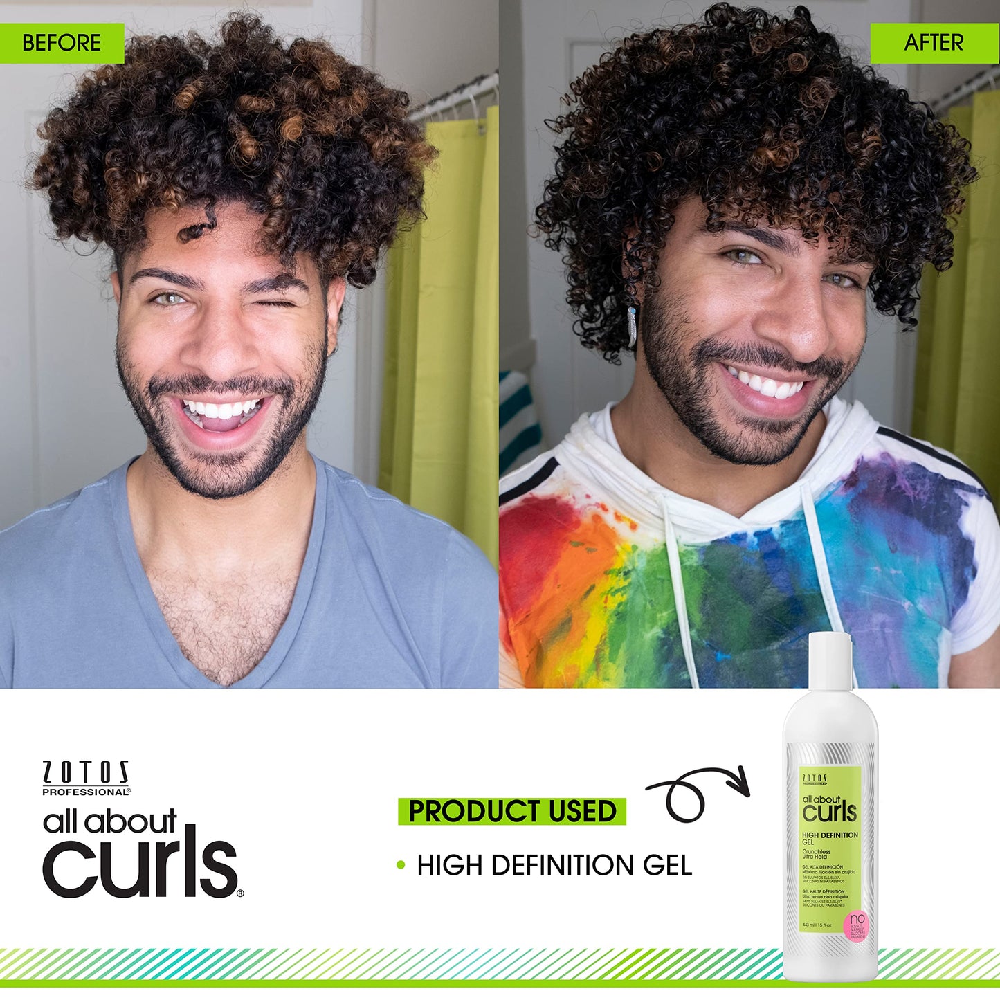 ALL ABOUT CURLS High Definition Gel | For Curly Hair Styling | Travel Size | Alcohol-Free | Moisturize, Define & Enhance Texture | Reduce Frizz & Boost Shine | Crunchless Ultra Hold | 1.7 Fl Oz