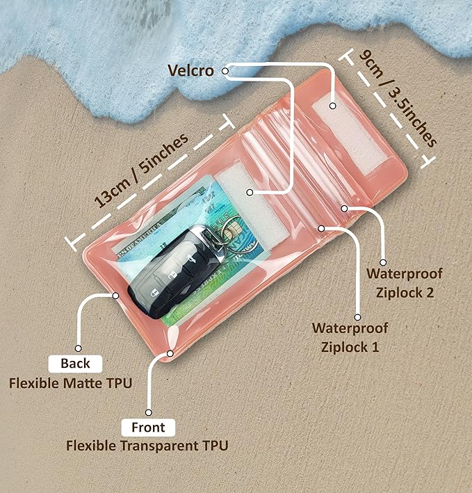 Waterproof Car Key FOB Pouch Submersible Dry Bag Holder for ID Credit Cards Cash Keys Case Swim Surf Floating Wallet