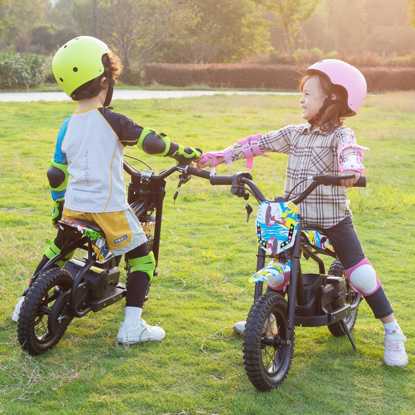 TOBBI Kids Dirt Bike 24V Electric Toddler Motorcycle w/3-Speed Modes, Max Weight 143LBS, Up to 13MPH Off-Road Motor Bike for Children with Dual Brakes, LED Power Display