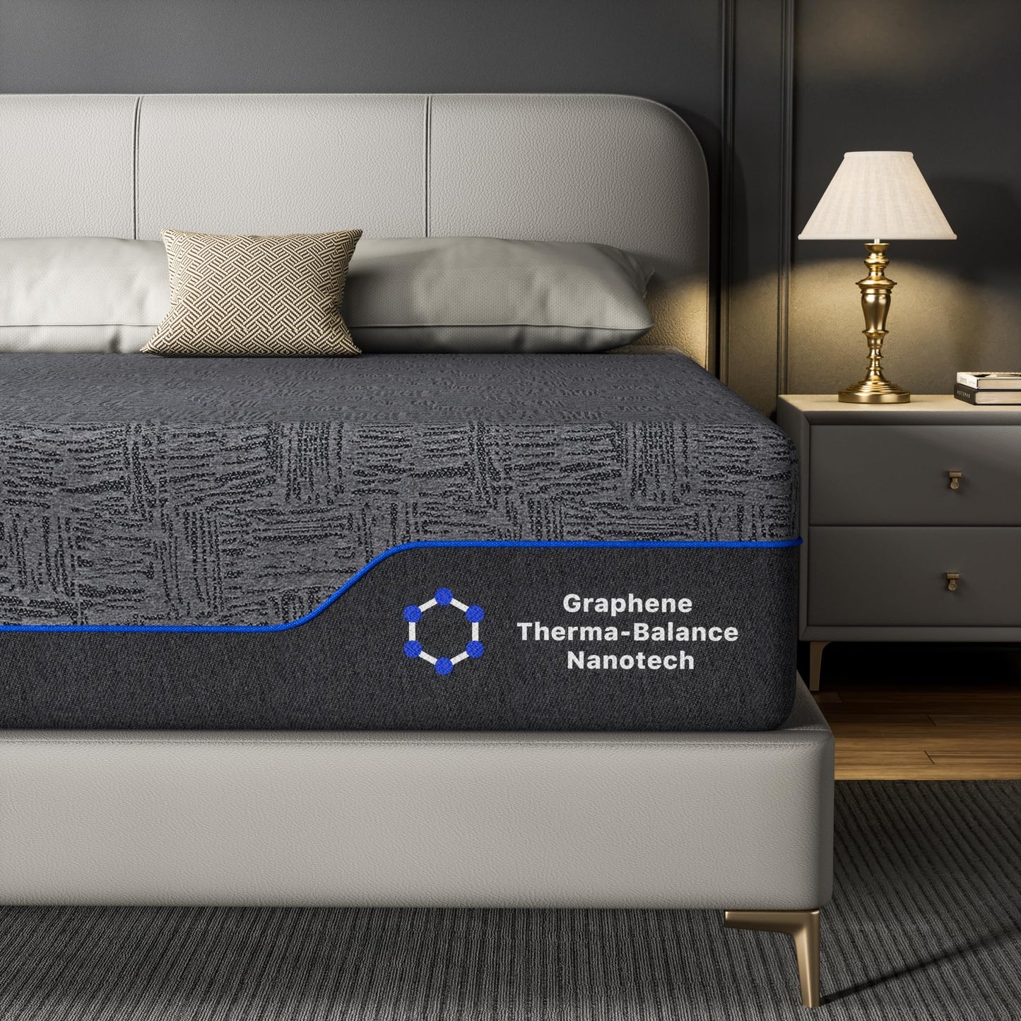 Amada 12 Inch Queen Mattress, Queen Memory Foam Mattress, Cooling Sleep & Pressure Relief, Medium Firm Plus Feel & Fiberglass-Free, CertiPUR-US Certified Mattress Bed in a Box