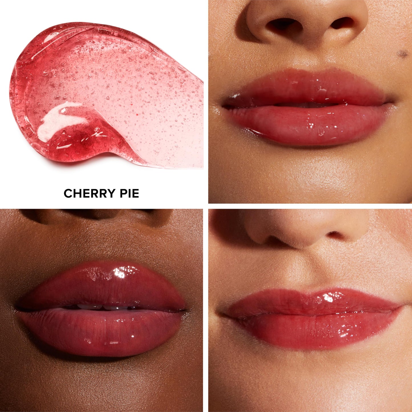 Too Faced Kissing Jelly Lip Oil Gloss | Sunflower & Jojoba Oils, 0.15 Fl Oz, Cherry Pie