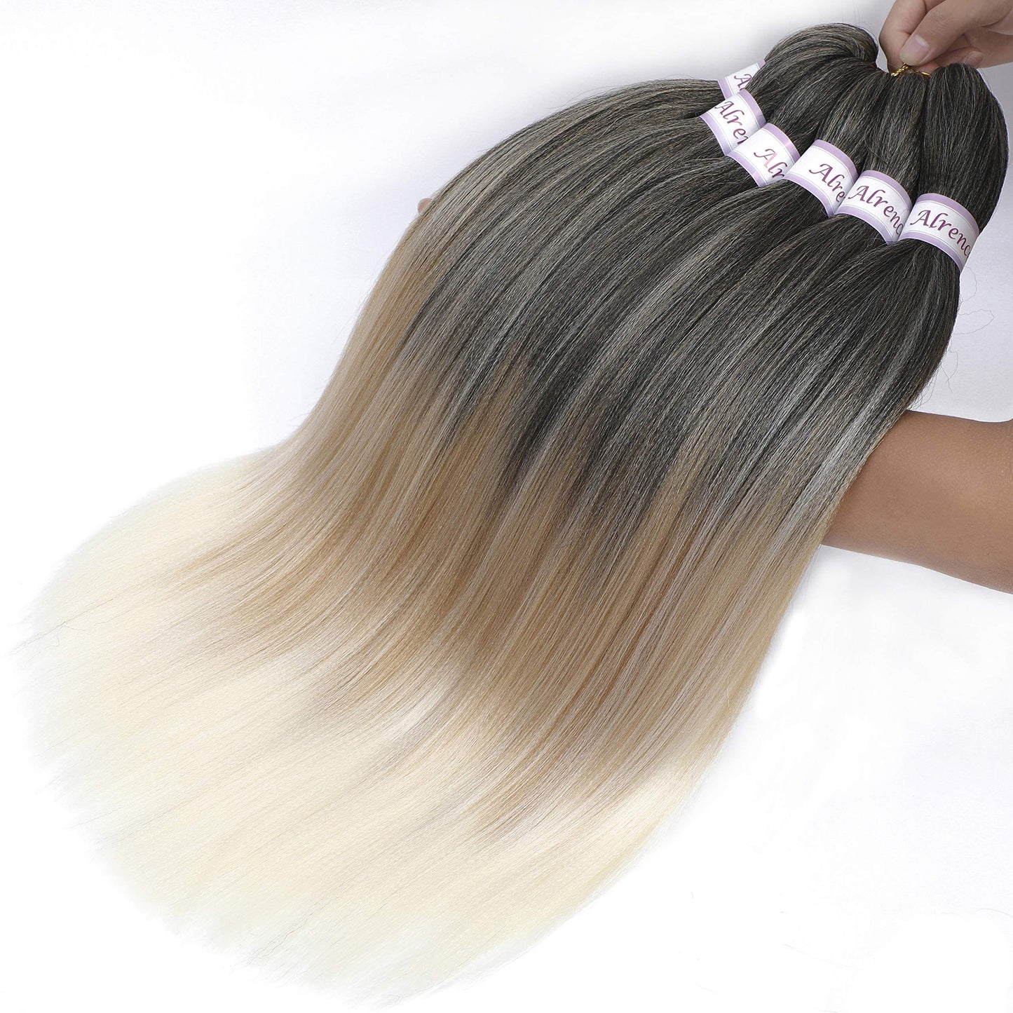 Alrence Pre Stretched Braiding Hair Long Braid 26 Inch 8 Packs Professional Braiding Hair Extensions Synthetic Crochet Twist Braids (26 Inch, 1B/27/613)