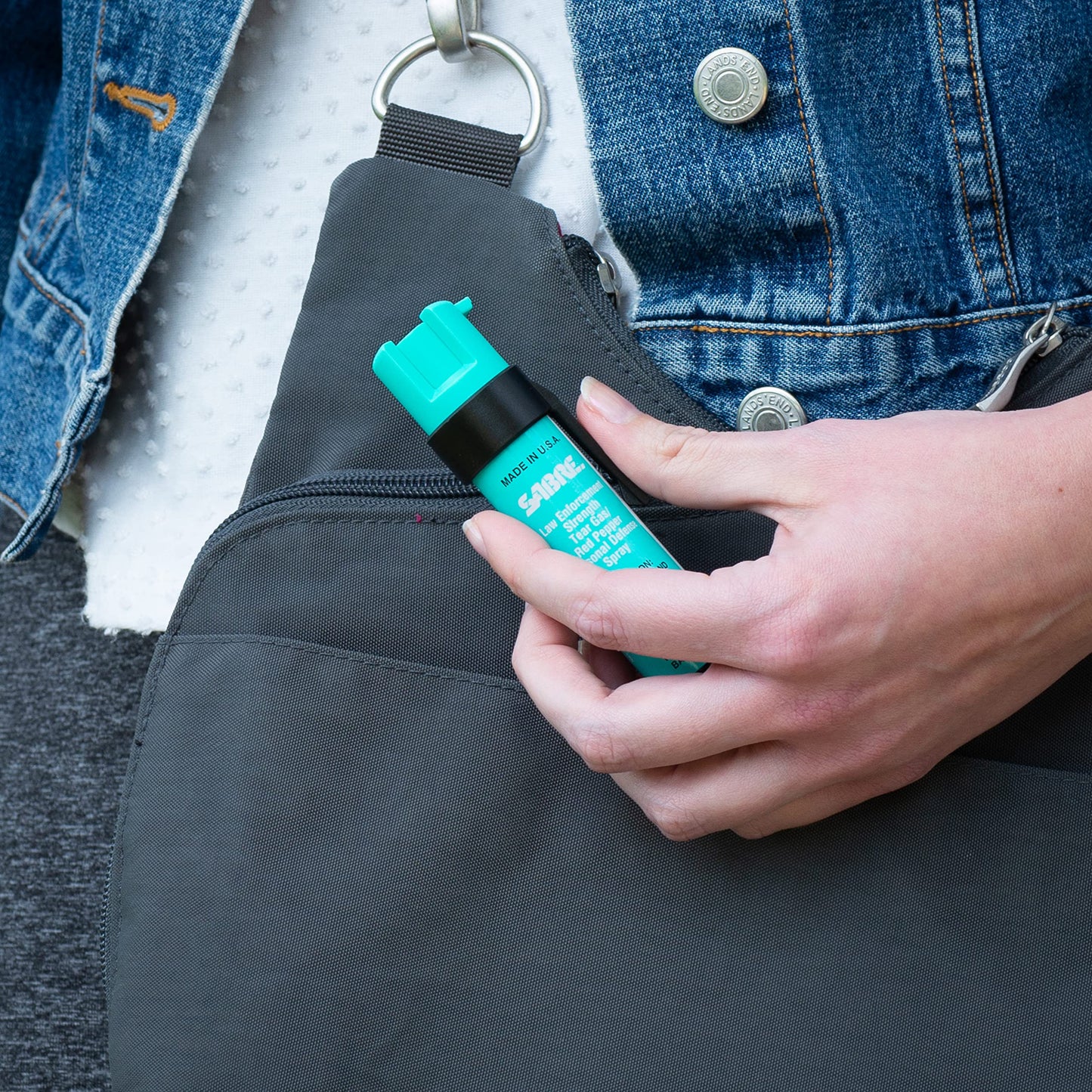 SABRE Advanced Pepper Spray for Self Defense, 3-in-1 Formula with Maximum Strength Pepper Spray, CS Military Tear Gas, UV Marking Dye, Fast Access Easy Carry Belt Clip, 35 Bursts, 0.67 fl oz