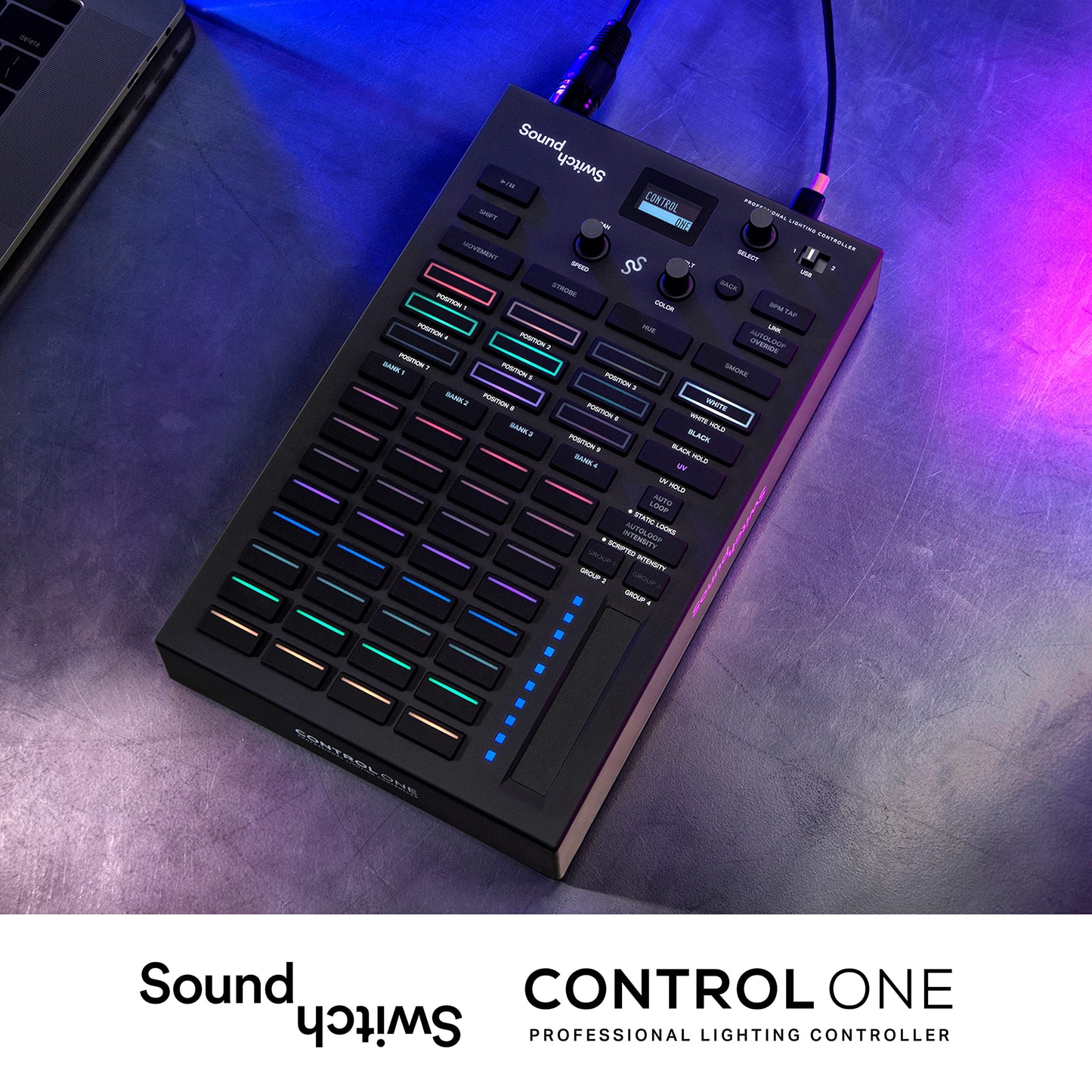 SoundSwitch Control One – Professional DMX DJ Lighting Controller with 3 Months SoundSwitch Software Access and DMX Lights and Phillips Hue Support