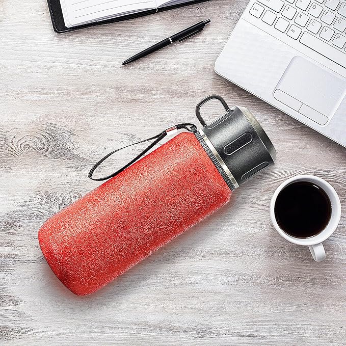Insulated Stainless Steel Water Bottle, 27oz/800ml Sports Water bottles with Double Walled and Vacuum Insulated Metal for Travel, School, and Gym (Red)
