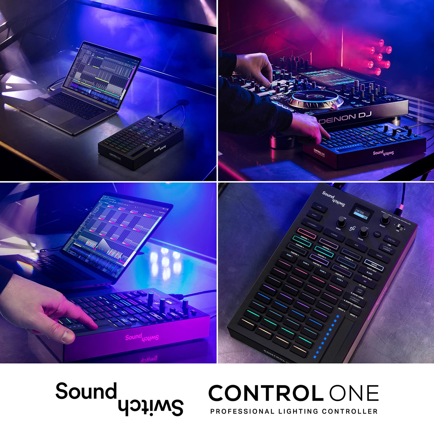 SoundSwitch Control One – Professional DMX DJ Lighting Controller with 3 Months SoundSwitch Software Access and DMX Lights and Phillips Hue Support