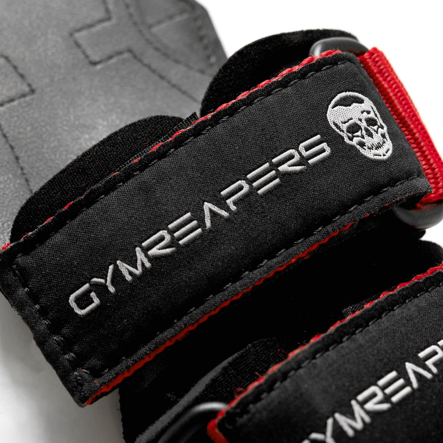 Gymreapers Weight Lifting Grips (Pair) for Heavy Powerlifting, Deadlifts, Rows, Pull Ups, with Neoprene Padded Wrist Wraps Support and Strong Rubber Gloves or Straps for Bodybuilding (Red, Small)