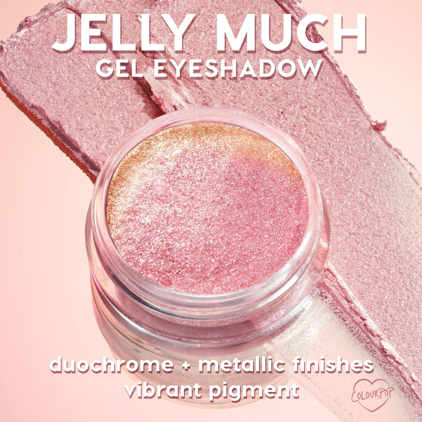 ColourPop Jelly Much Gel Eyeshadow - Glitter Eyeshadow with a Water-Based Gel Formula - Provides Intense Color Payoff with Minimized Creasing & Fading - Hallucinogenius (0.23 oz)